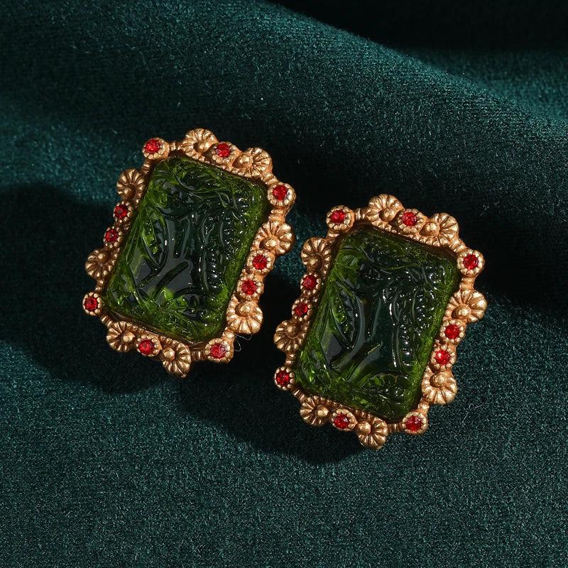Pendientes rectangulares con colgante de perla de estilo prestigioso – imagen 2