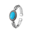 Anillo ajustable de plata con turquesa Feather – imagen 4