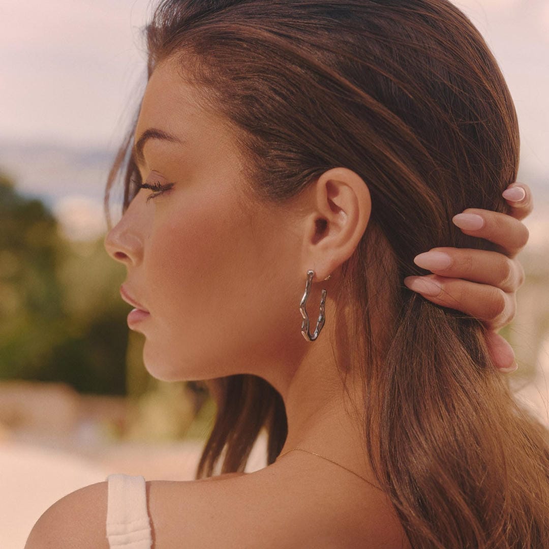 Pendientes aro plateados Zephyr – imagen 3