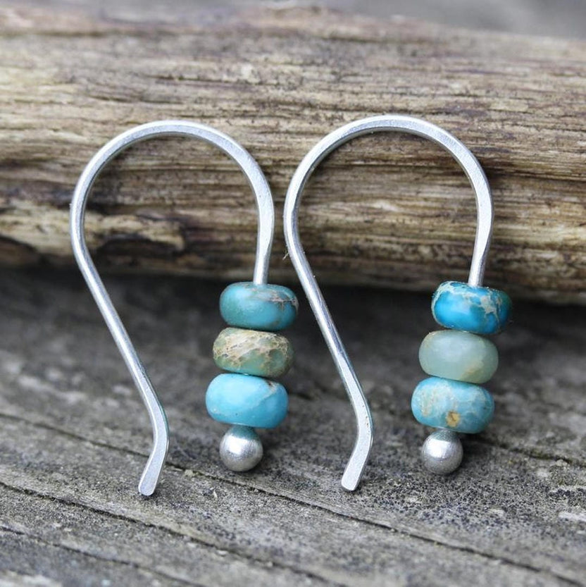 Pendientes retro de turquesa