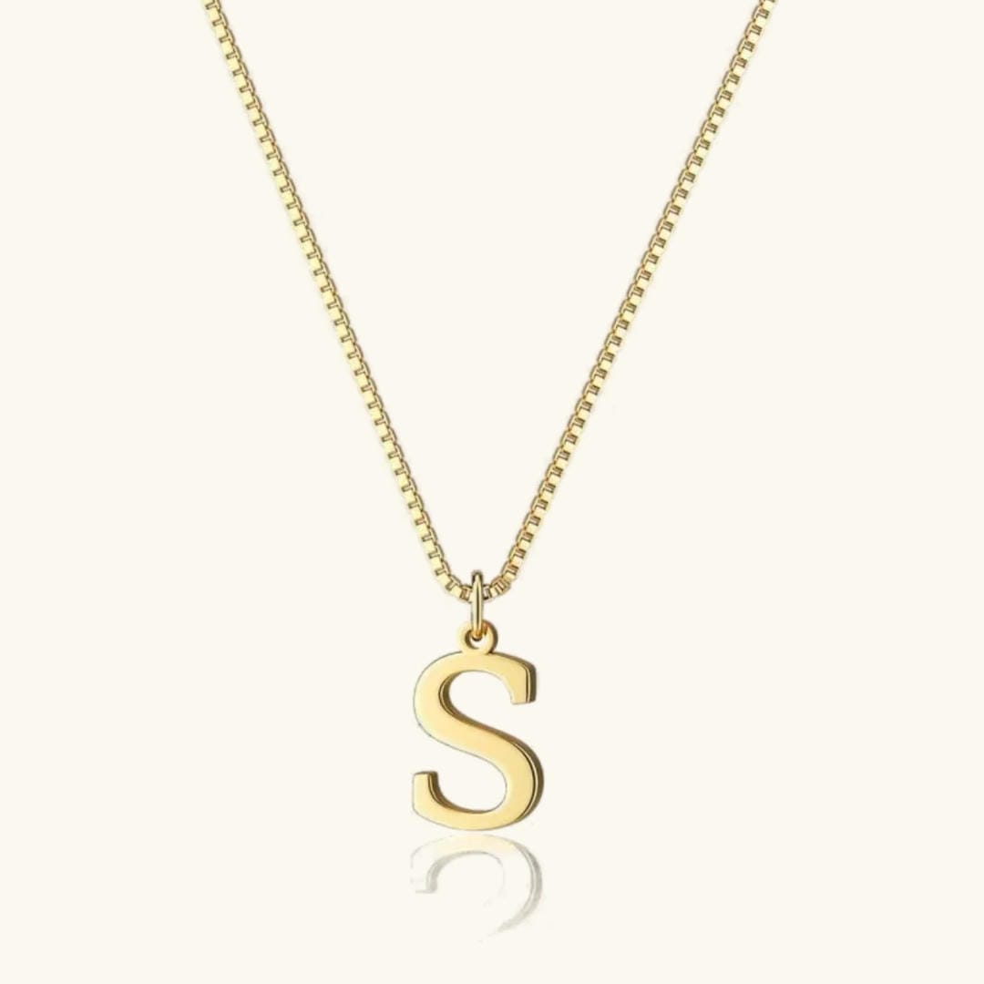 Collar vintage dorado con inicial – imagen 24