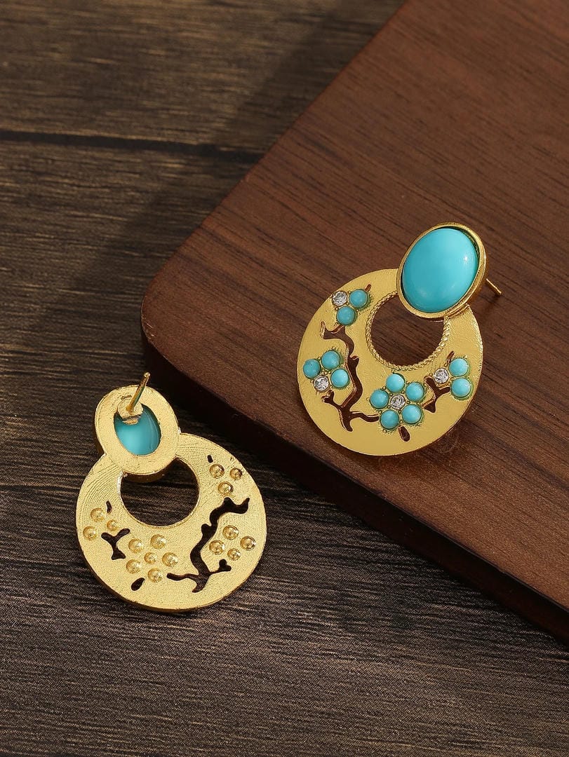 Pendientes orientales vintage de turquesa – imagen 2