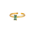 Anillo dorado delicado ajustable con gema de colores – imagen 7
