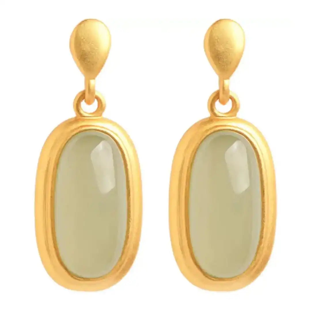 Pendientes retro de jade Hetian – imagen 4