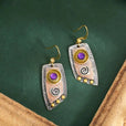Pendientes bohemios de gemas en tres tonos – imagen 2
