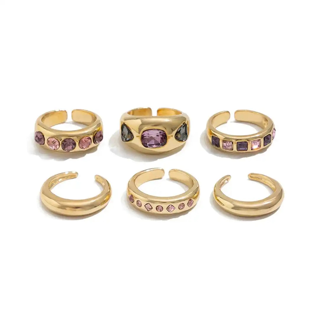 Anillos apilables de cristal rosa XL – imagen 6