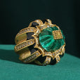 Anillo de cristal tallado verde esmeralda – imagen 2