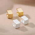 Pendientes geométricos cuadrados dorados – imagen 2