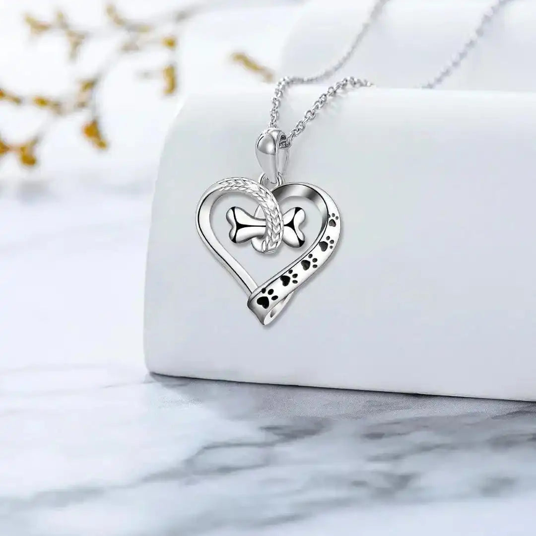 Set de joyería con corazón y hueso para amantes de las mascotas – imagen 3