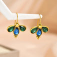 Pendientes de gota azul con alas esmeralda – imagen 2