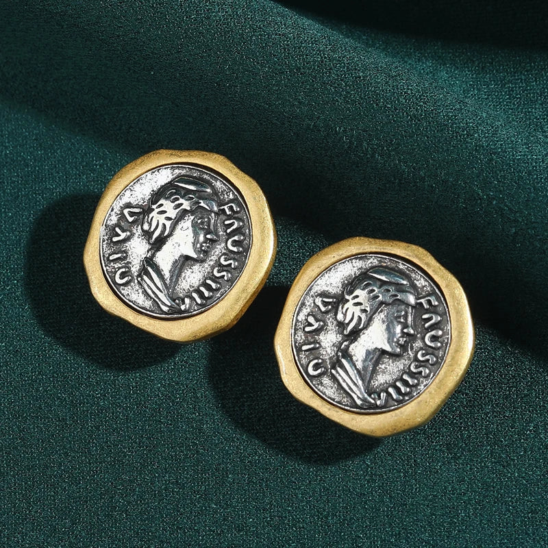 Pendientes de moneda Avatar en oro antiguo