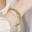 Exquisita pulsera de oro con jade verde – imagen 3