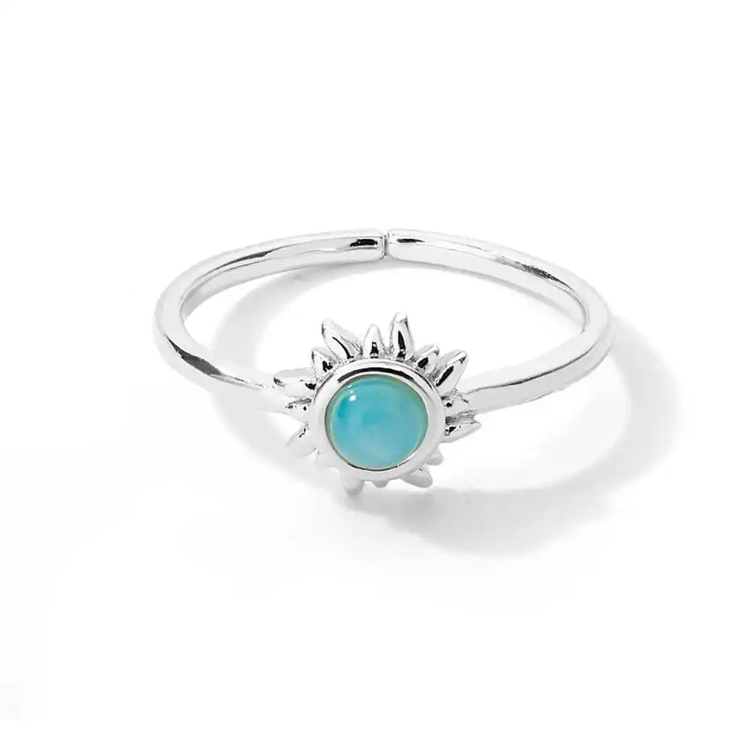 Anillos de ópalo con sol en oro y plata – imagen 4