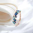 Anillo opulento de zafiro aqua