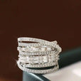 Anillo exquisito de plata multicapa – imagen 2