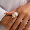 Anillos de cóctel con perla barroca gruesa – imagen 9