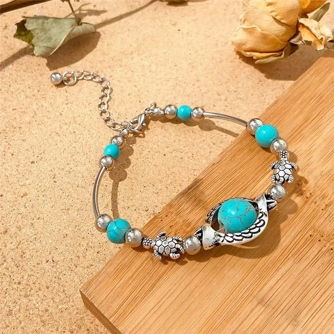 Pulsera de plata antigua con turquesa Aqua – imagen 7