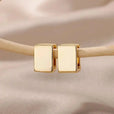 Pendientes geométricos cuadrados dorados – imagen 3