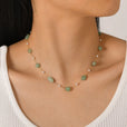 Collar bohemio de perlas con cadena