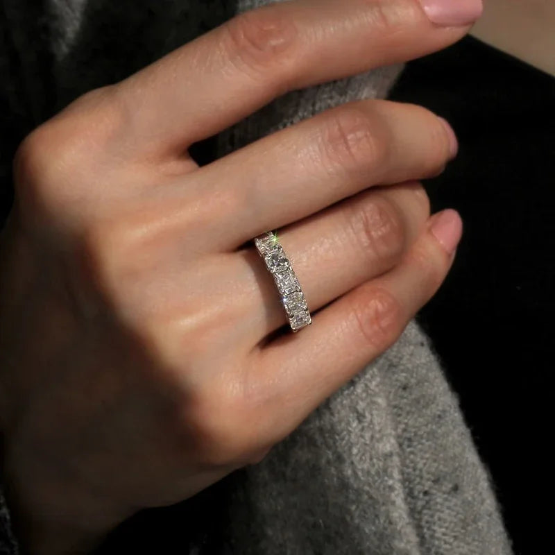 Anillo deslumbrante de circonita cúbica cuadrada – imagen 2