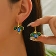 Pendientes de gota azul con alas esmeralda – imagen 5