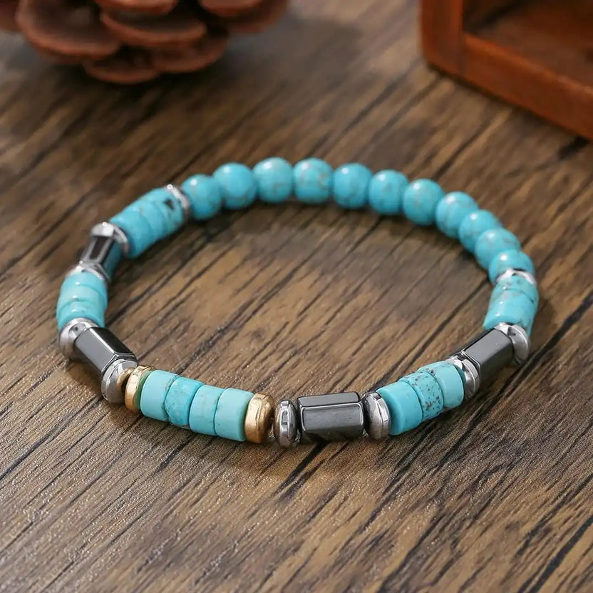 Pulsera bohemia de cuentas de piedra