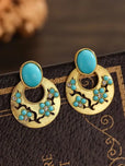 Pendientes orientales vintage de turquesa