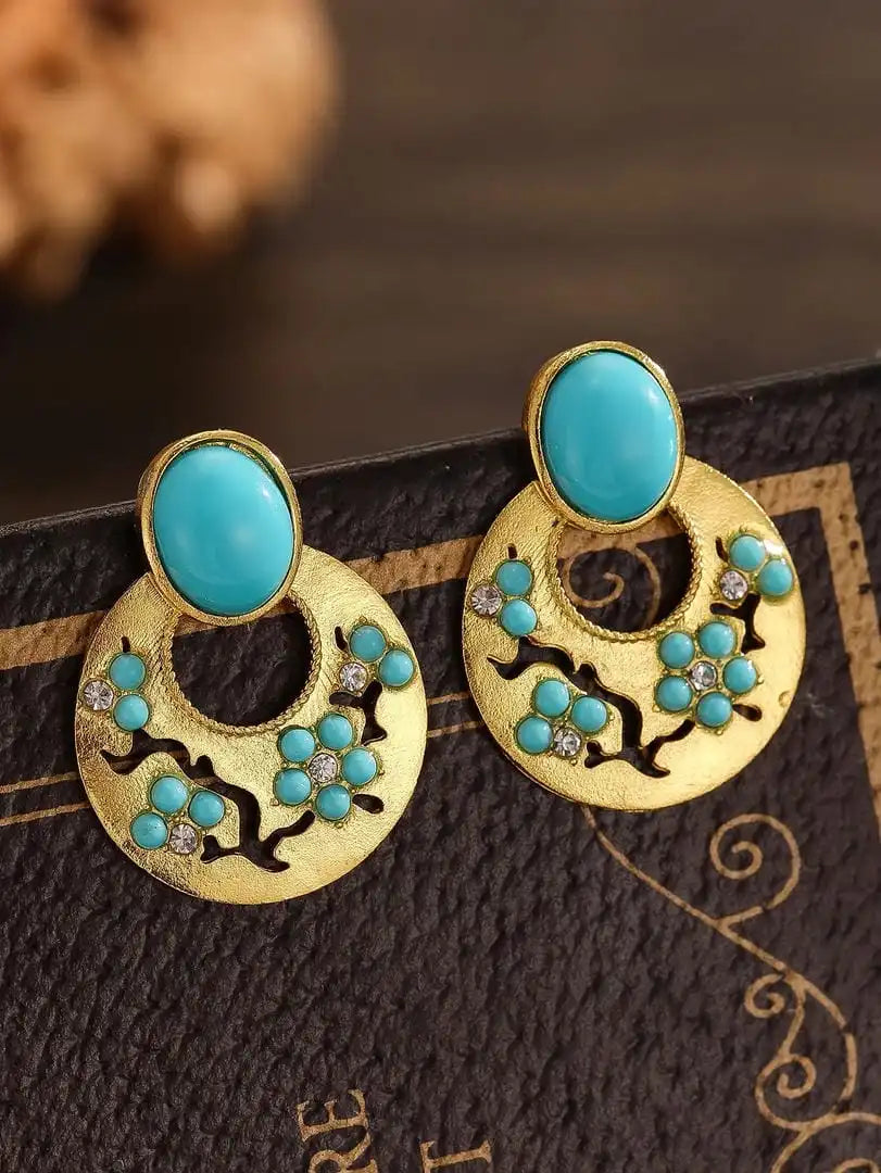 Pendientes orientales vintage de turquesa