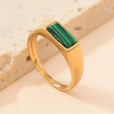 Anillos de oro elegantes con piedra preciosa rectangular – imagen 3