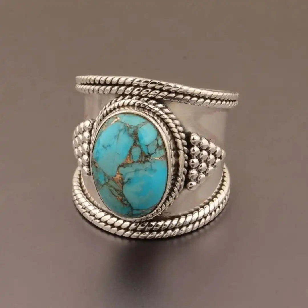 Anillo estilo retro turquesa – imagen 3