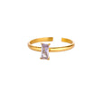 Anillo dorado delicado ajustable con gema de colores – imagen 12