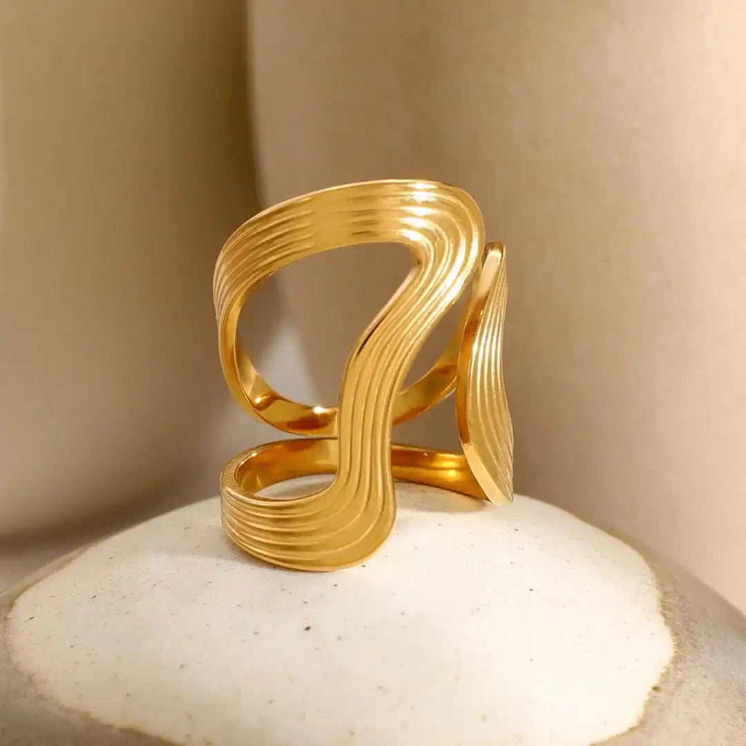 Anillo exquisito de oro con cuentas – imagen 3