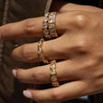 Set variado de anillos de circonita talla baguette