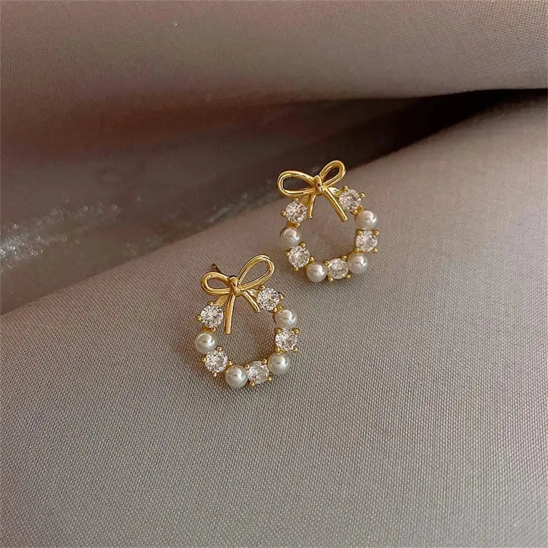 Pendientes de lazo y perla circular – imagen 3