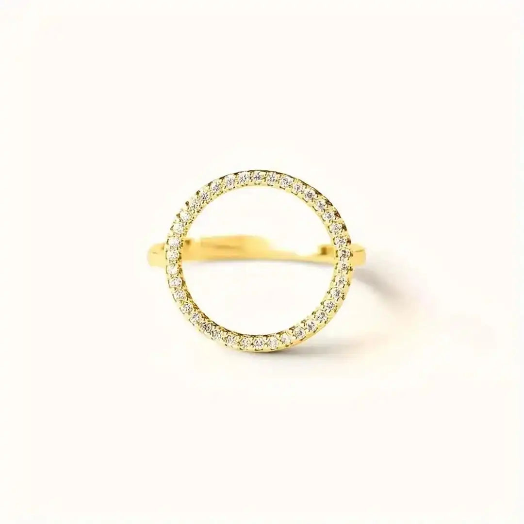 Anillo redondo de circonita cúbica en círculo – imagen 4