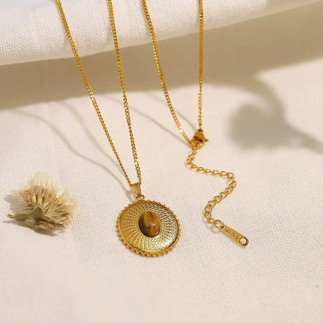 Collar retro de ojo de tigre de lujo – imagen 2