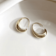 Pendientes de aro ovalados en oro y plata