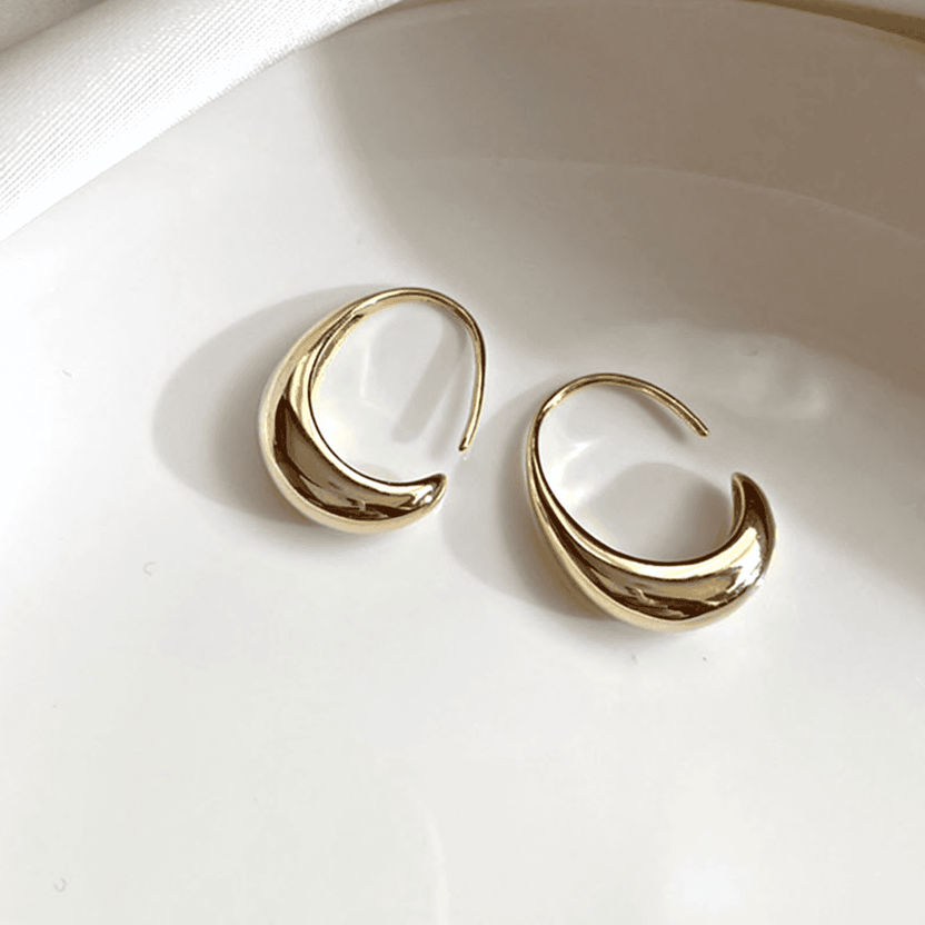 Pendientes de aro ovalados en oro y plata