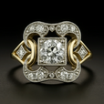 Anillo vintage de circonita dorado – imagen 2