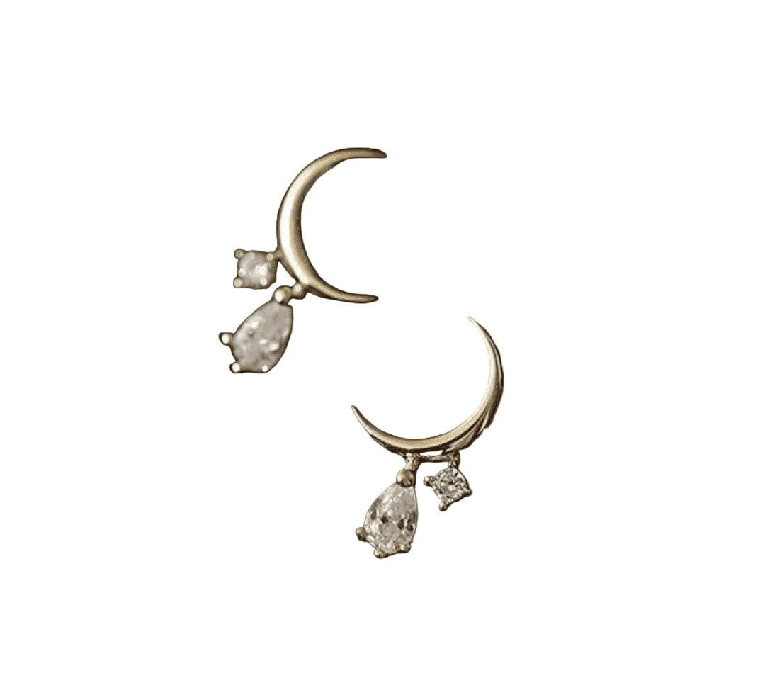 Pendientes de luna creciente con gota – imagen 2