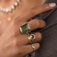 Anillo retro francés con cristal cuadrado – imagen 2