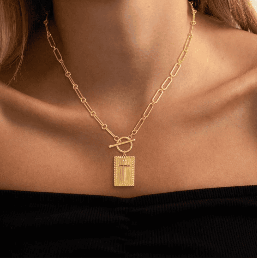 Collar elegante con colgante de cruz única – imagen 2