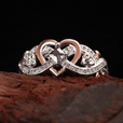 Anillo de promesa de amatista con corazón e infinito