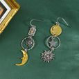 Pendientes bohemios con charms de sol y luna – imagen 3