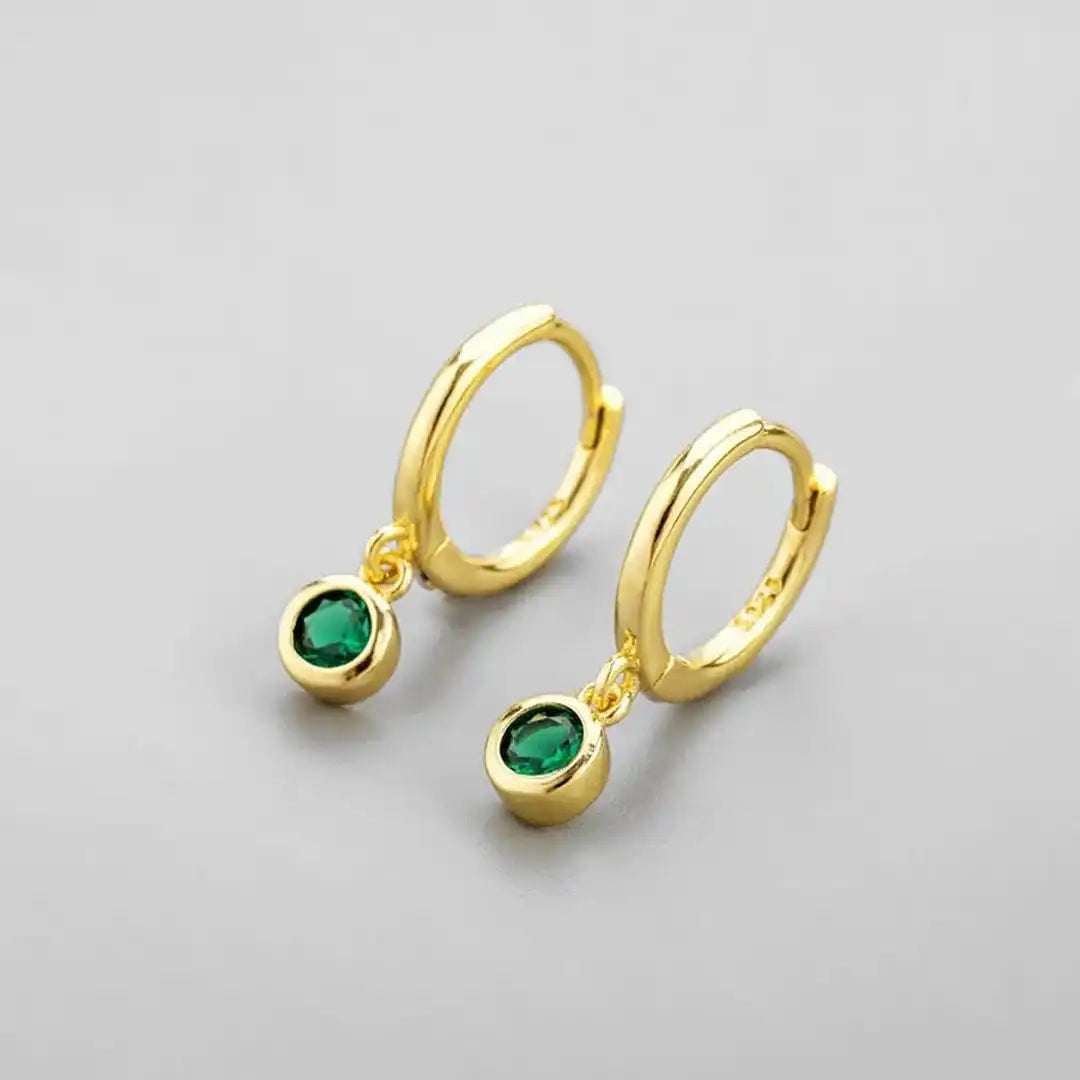 Pendientes de circonita verde brillante – imagen 2