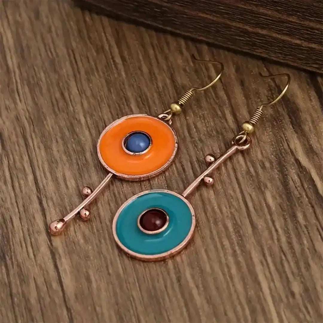 Pendientes de piedra en color bronce antiguo – imagen 2
