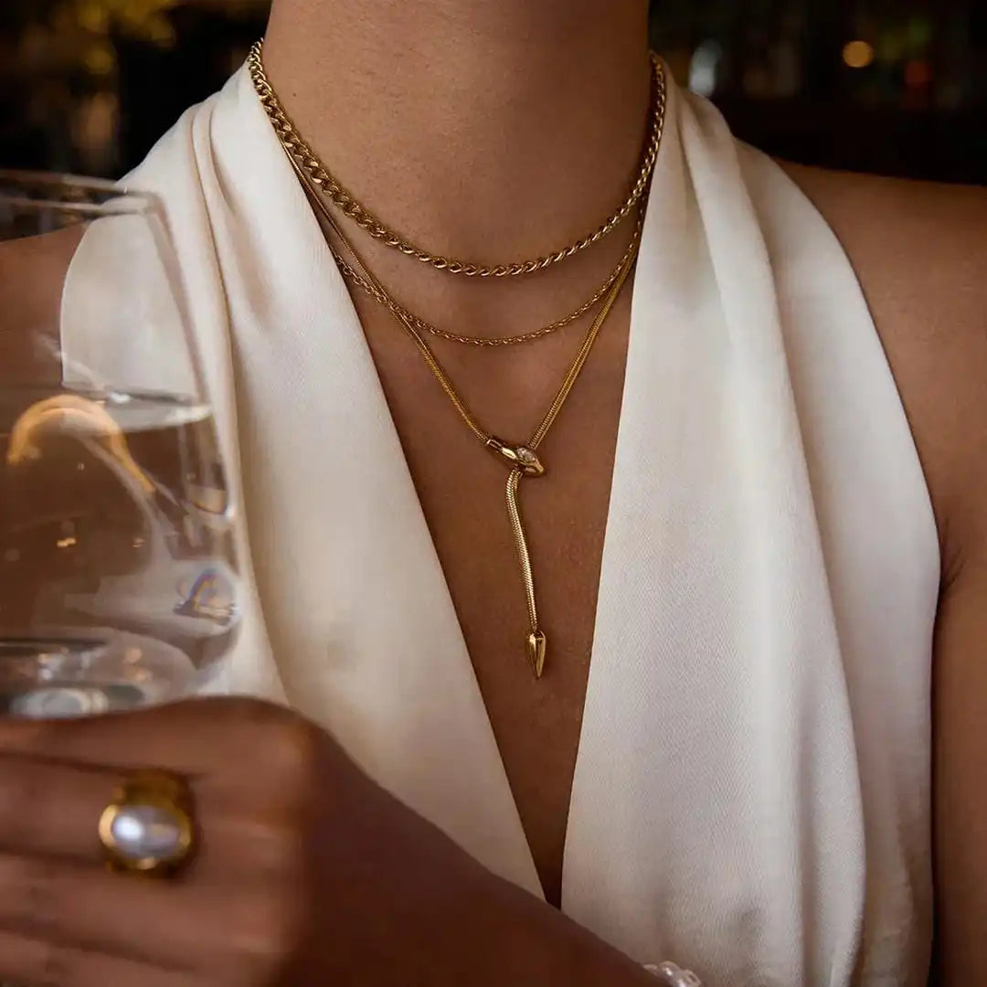 Collar de serpiente dorado vintage – imagen 3