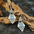 Pendientes vintage bohemios de turquesa en forma de rombo – imagen 3