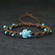 Pulsera bohemia de cuerda con tortuga de cuentas – imagen 2