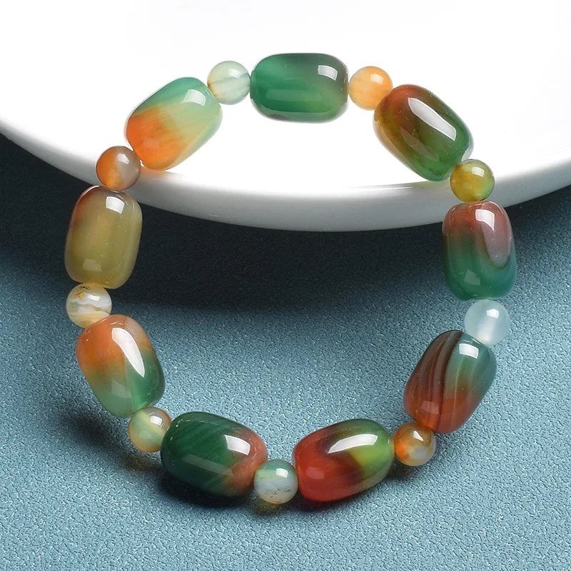 Pulsera de cuentas de jade en forma de barril – imagen 5